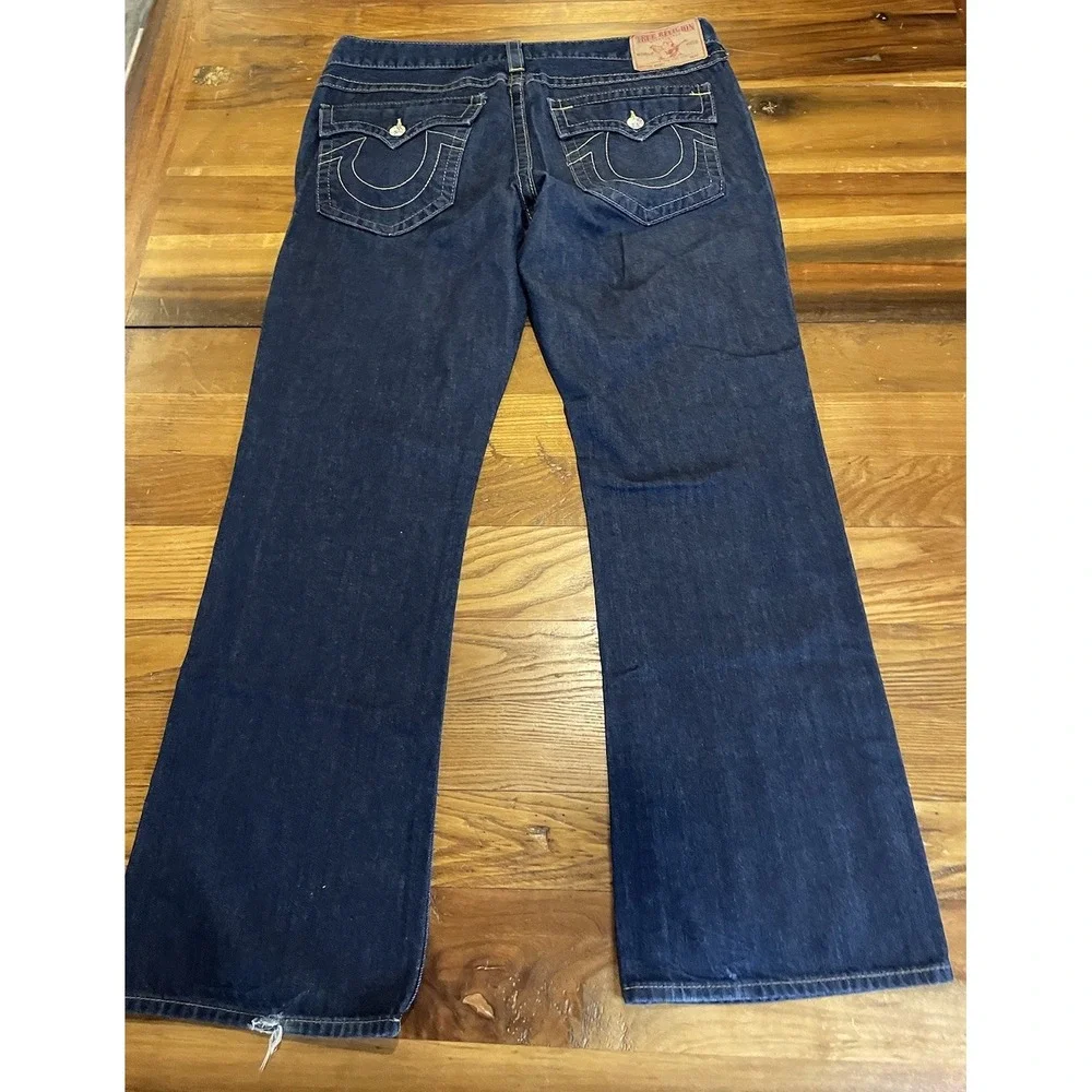 True Religion Jeans Mens 40x32 Ricky Relaxed Straight Leg Stretch Denim Pants
